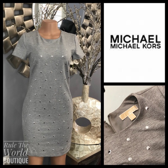 Michael Kors Dresses & Skirts - 1 DAY SALE!! Michael Kors Gray Studded Dress
